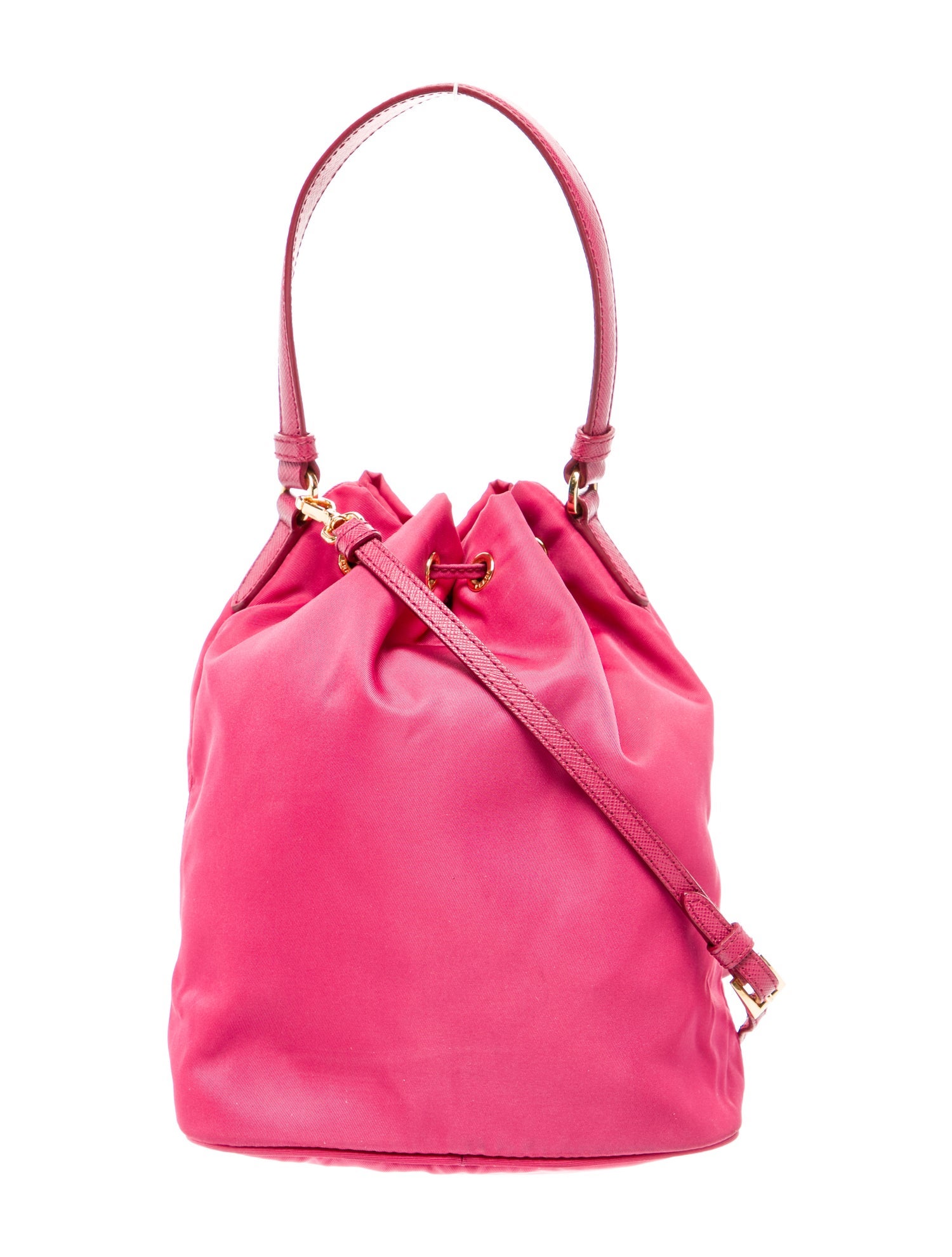 Prada Saffiano Leather Duet Re-Nylon Bucket Bag Mini